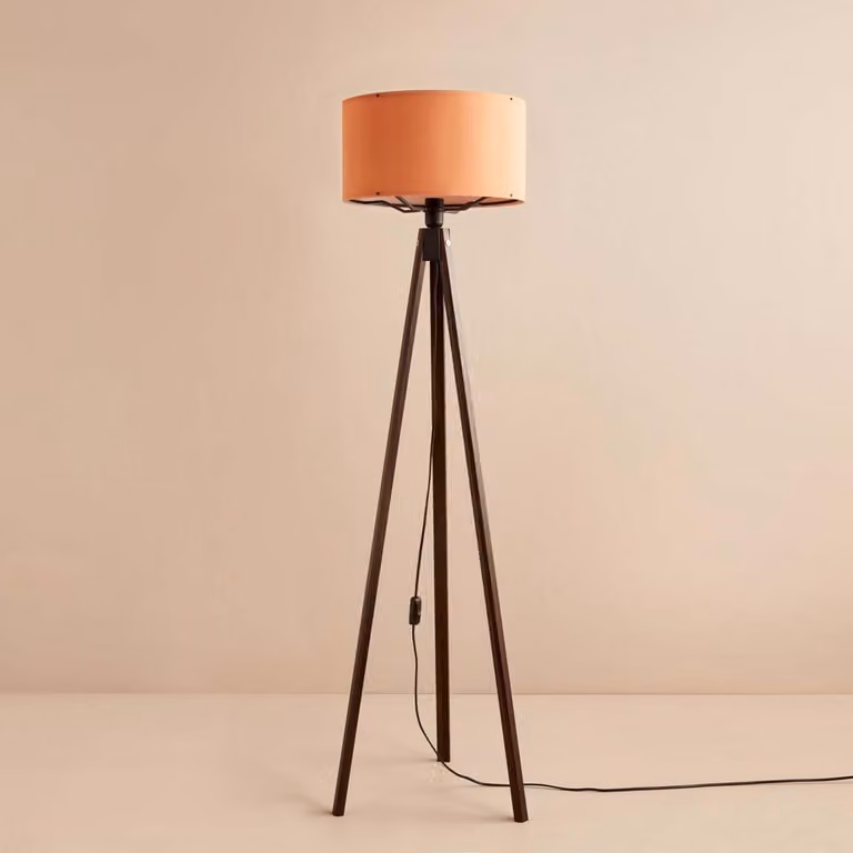 Opviq, AYD-3452, lampada da terra, 100% tessuto, arancione, 21 x 21 x 140 cm