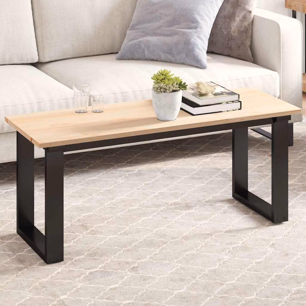Piano per tavolo rettangolare vidaXL in legno massello di pino marrone, L 110 cm x P 40 cm x H 1,7 cm