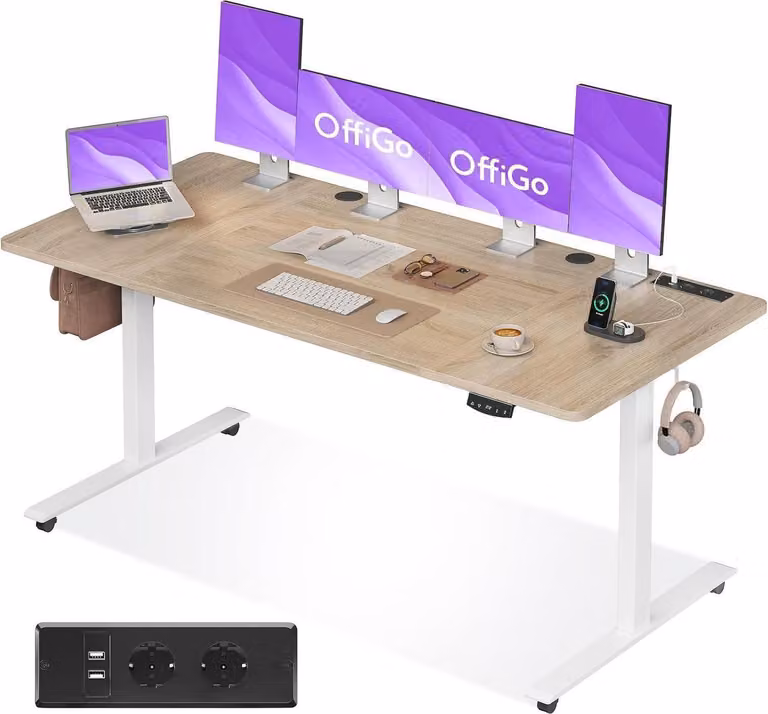Scrivania regolabile in altezza 180 cm elettrica con porta USB e funzione di memoria