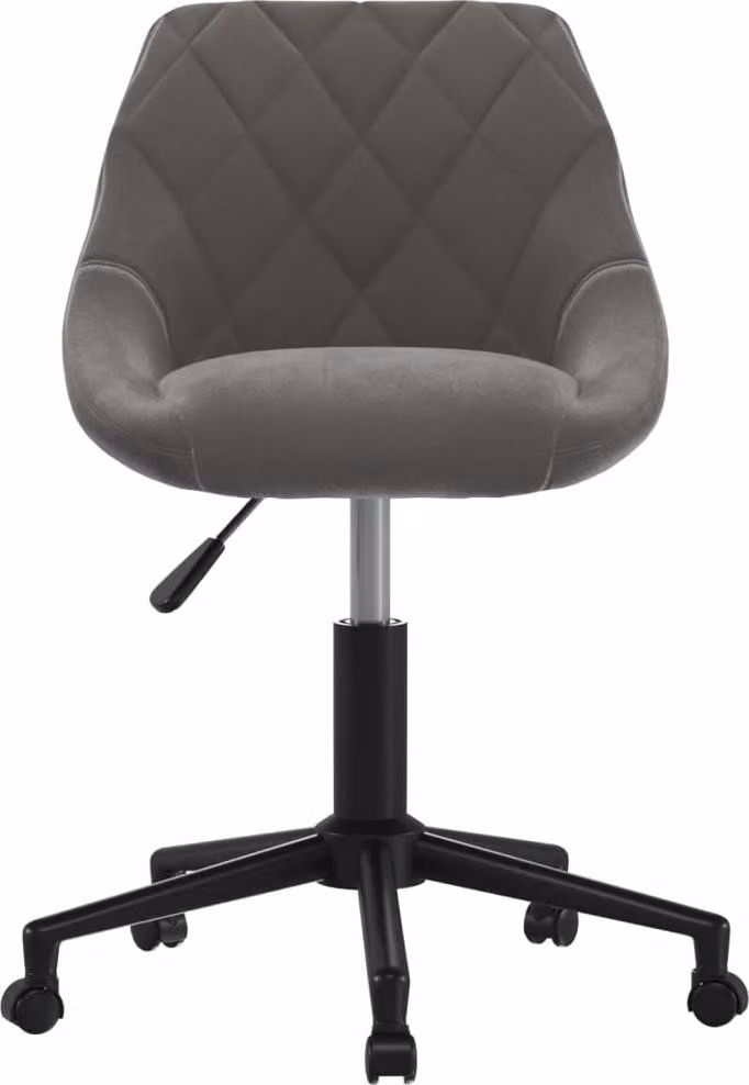 vidaXL Sedia da pranzo girevole in velluto grigio scuro