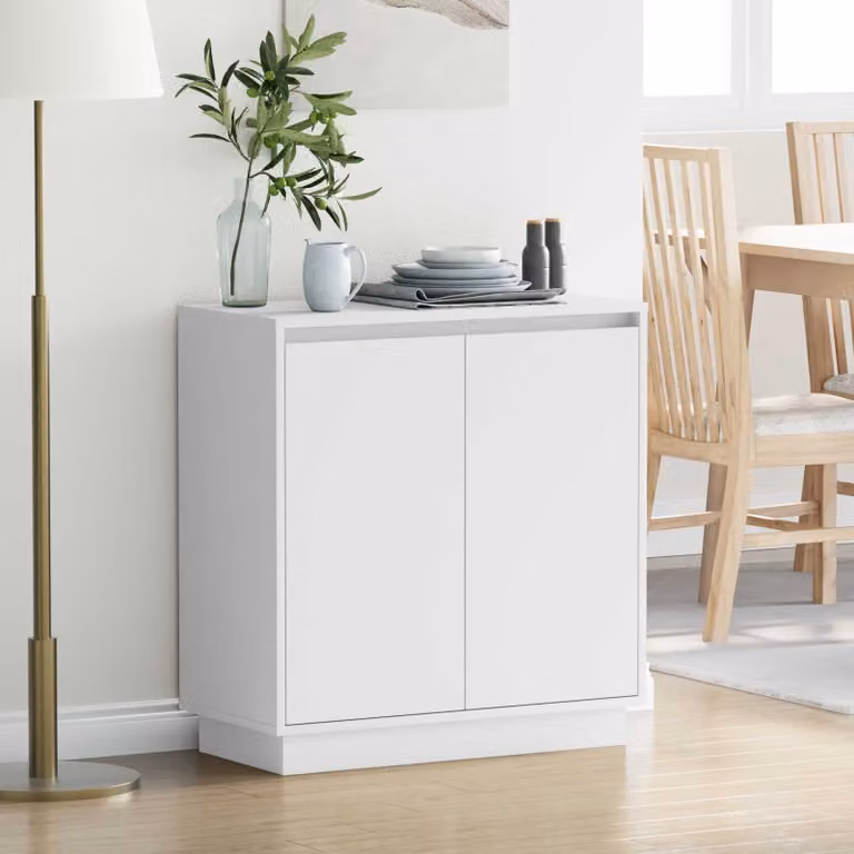 Madia moderna vidaXL con illuminazione LED in legno MDF bianco L: 71 cm, P: 34,5 cm, H: 75 cm