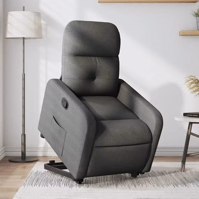 Poltrona Alzapersona Reclinabile vidaXL Grigio con Assistenza Elettrica e Braccioli