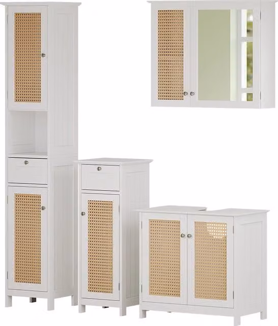 Set di mobili da bagno Rosario Bianco 4 pezzi Vicco