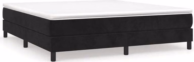 Struttura Letto a Rete a Molle Nero 160x200 cm in Velluto