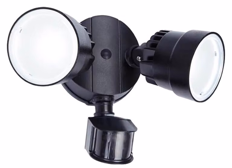 Applique da esterno a LED LUTEC 2 luci in fusione di alluminio nero ad anta orientabile