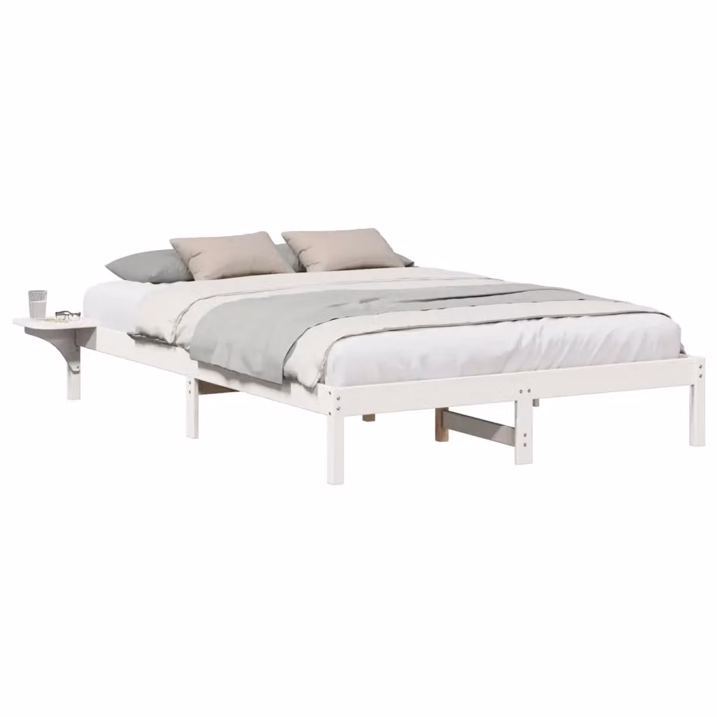 Struttura del letto moderna vidaXL in pino massello bianco L/P: 150 x 200 cm – 2