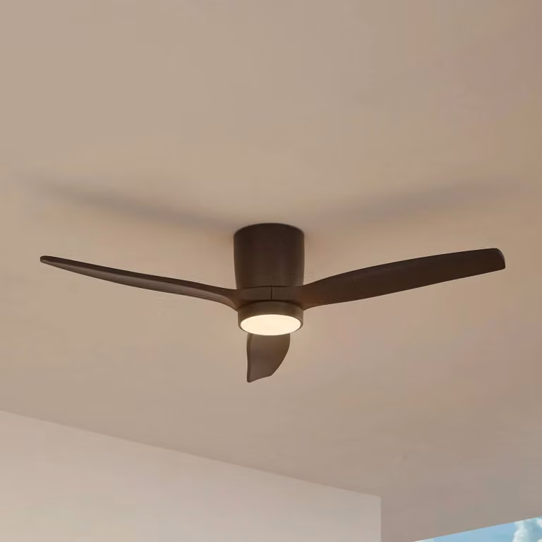 Ventilatore da soffitto LED Lucande Sorin, nero, DC, silenzioso, IP44 Sorin, Nero, Studio / Ufficio, Metallo, Moderno