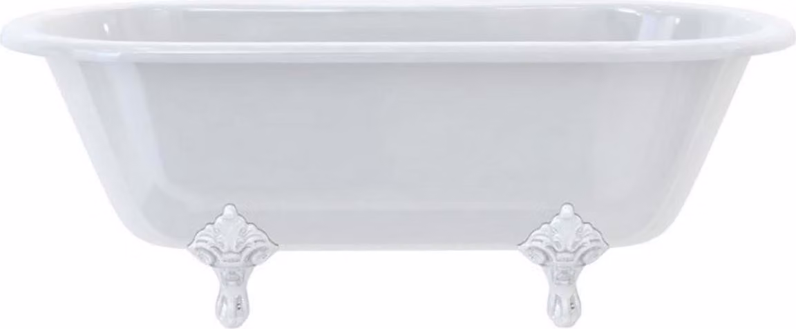 Casa Padrino Luxury Art Nouveau Bathtub White / White 169 x 74,5 x H. 62 cm - Vasca da bagno autoportante in acrilico retrò - Arredo bagno retrò