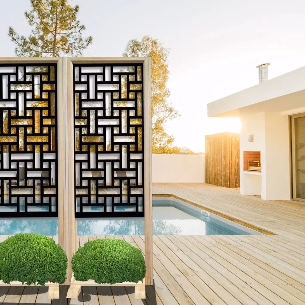 Signorbit TRAMA Separè Paravento modulabile in Legno e PVC Nero L: 70 cm, H: 190 cm, P: 50 cm – 2