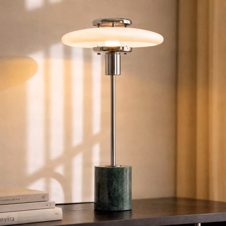 Lampada da tavolo Branford Lindby, Verde, Soggiorno / Sala da pranzo, Vetro, Vintage, Lampada da tavolo