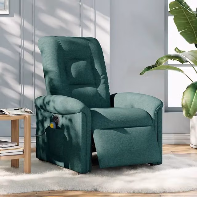 Poltrona Reclinabile Elettrica Relax vidaXL in Tessuto Verde con Braccioli – 1