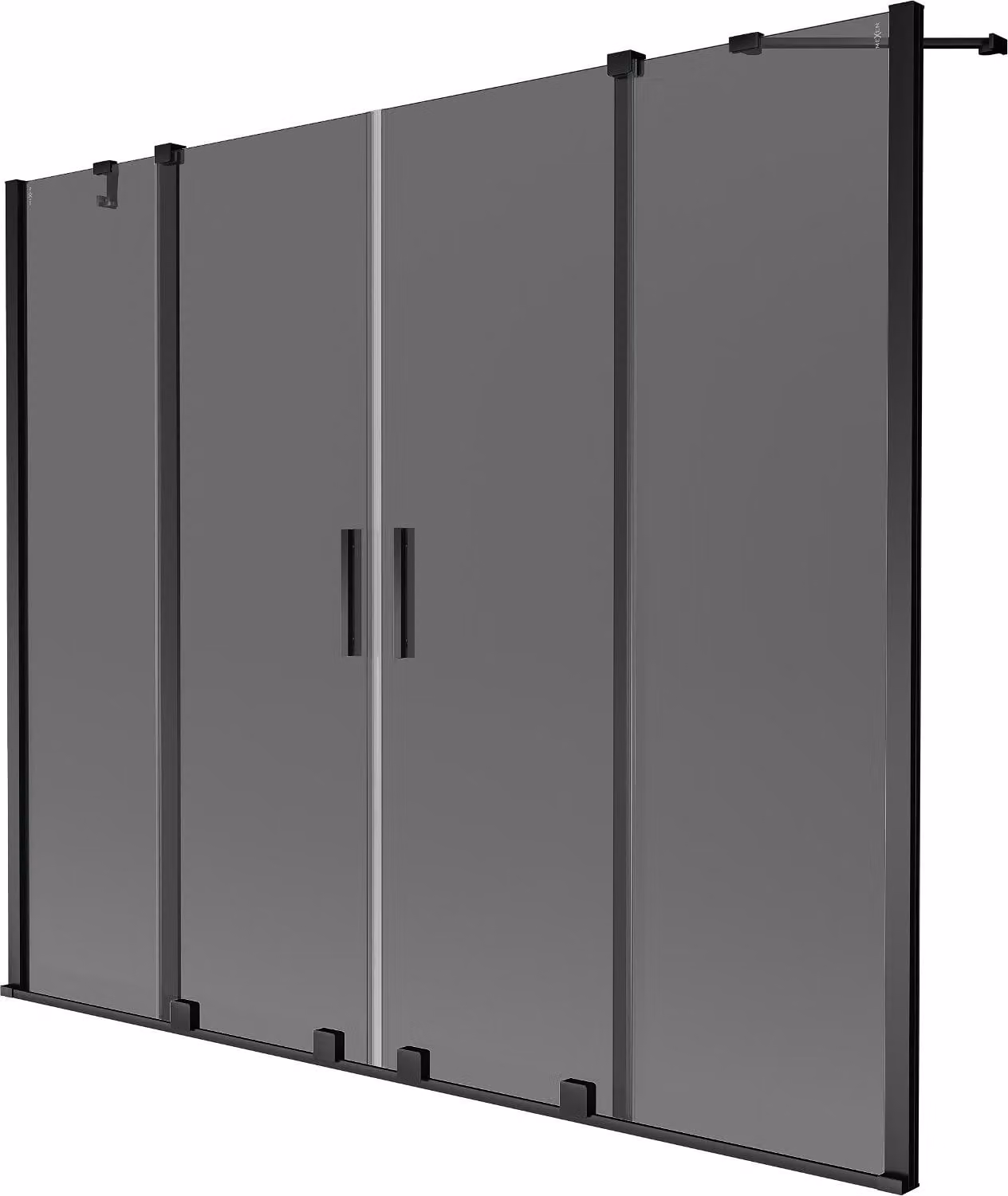 Mexen Velar Duo paratia per vasca da bagno a 2 ante scorrevole 190 x 150 cm, grafite, nero - 896-190-000-42-70