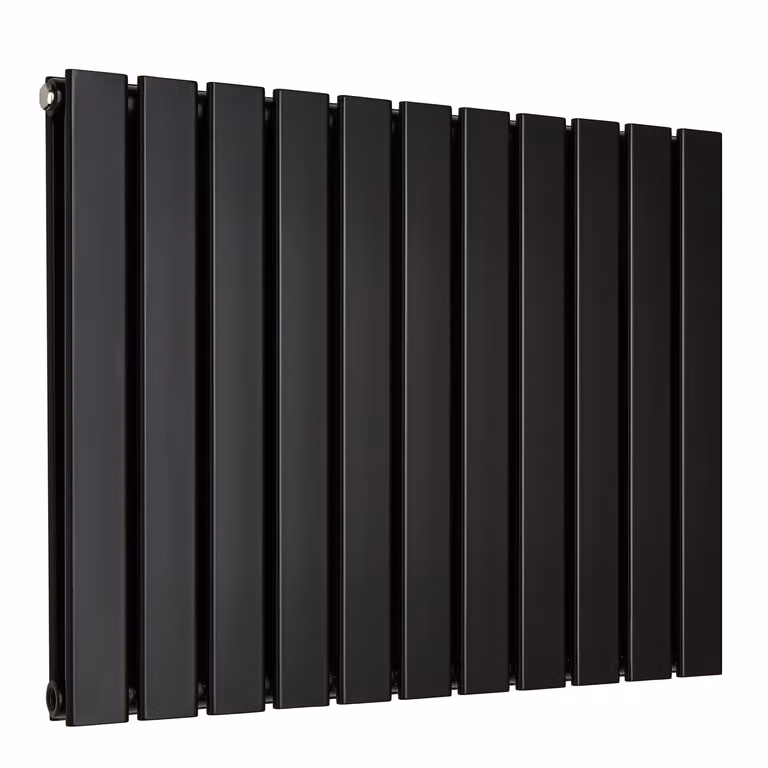Radiatore di Design Orizzontale Piatto - Nero - 595mm x 770mm (Pannello Doppio) - Sterling Arlie by Hudson Reed