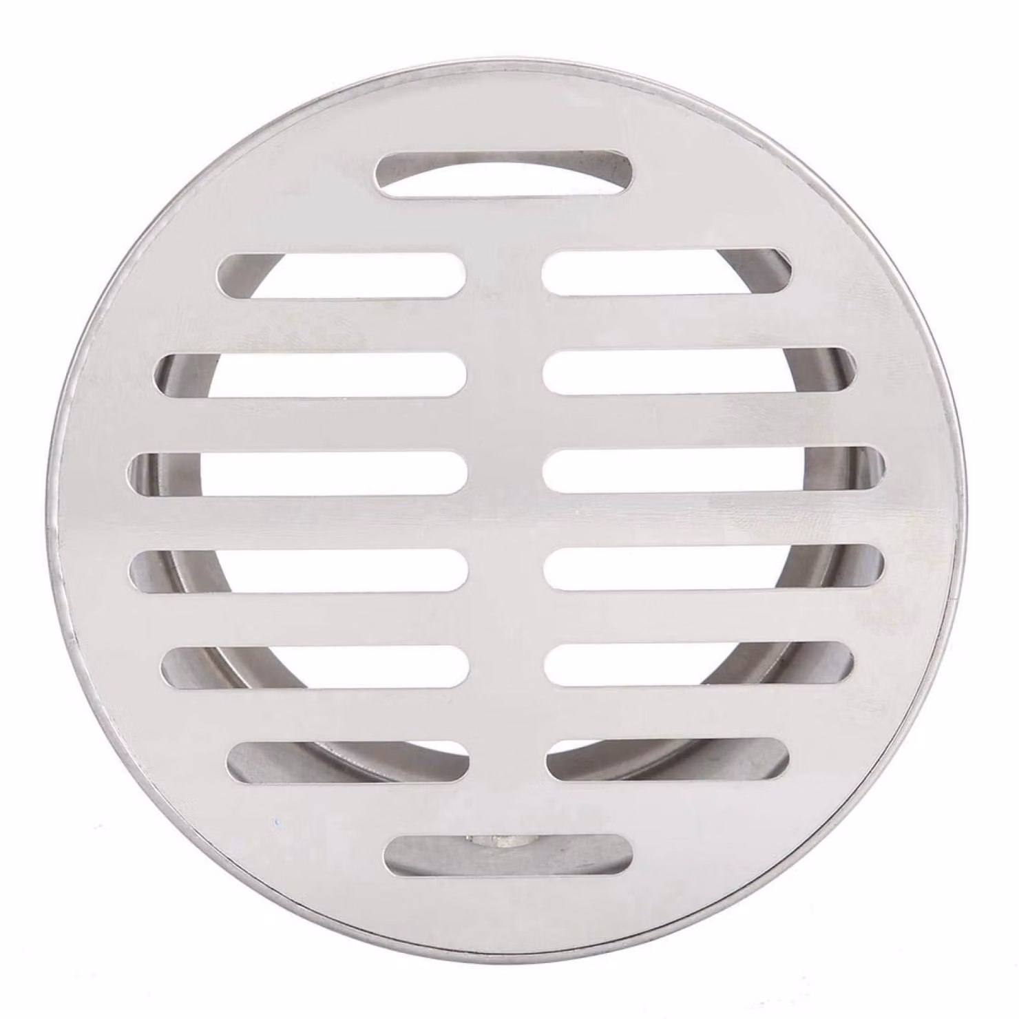 Scarico a pavimento in acciaio inossidabile - Scarico esterno - Scarico per doccia - Griglia di scarico - Bocca piatta da 110 mm - Dimensioni: 12,8 x 10 cm - Scarico per balcone