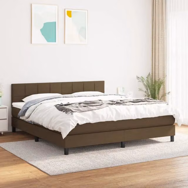 Letto Ibrido con Giroletto a Molle e Materasso vidaXL Marrone e Bianco L/P: 180 x 200 cm – 1