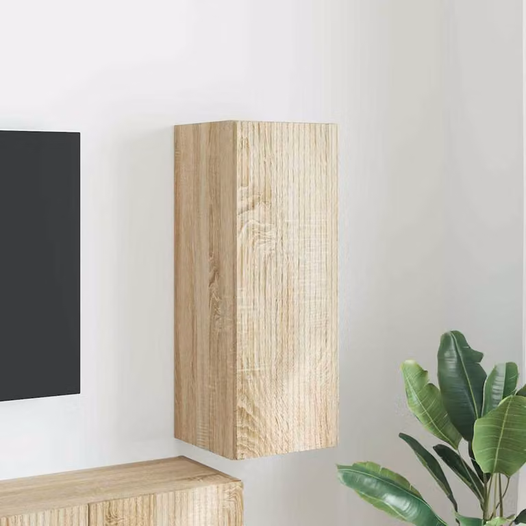 Mobile TV da parete vidaXL in legno Sonoma marrone, L 30 cm x P 31 cm x H 80 cm