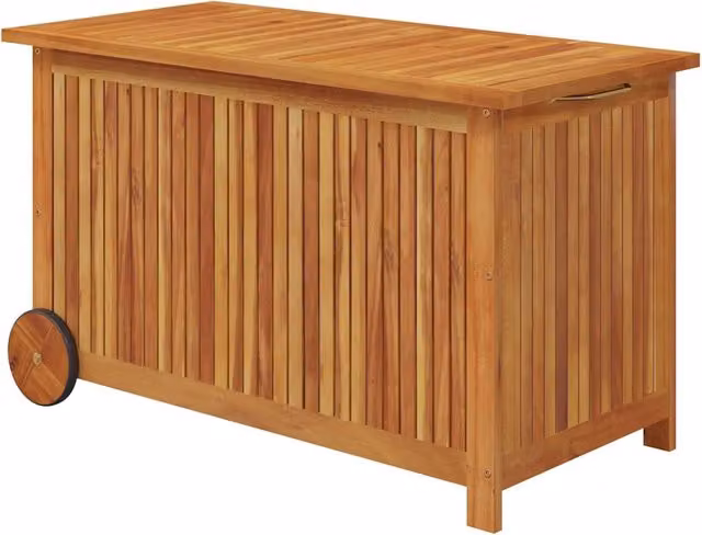 Contenitore da giardino con ruote in legno massello di acacia color marrone L: 90 cm, P: 50 cm, H: 58 cm CFW8466949