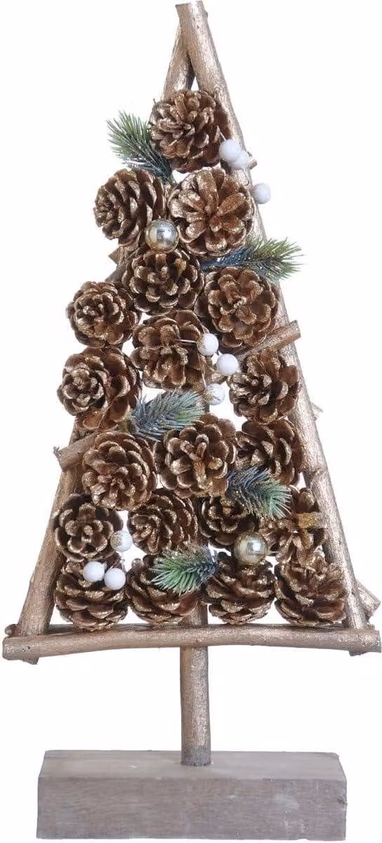 Albero di Natale artificiale su supporto in legno, dimensioni 22 x 8 x 50 cm, decorazione natalizia per la casa