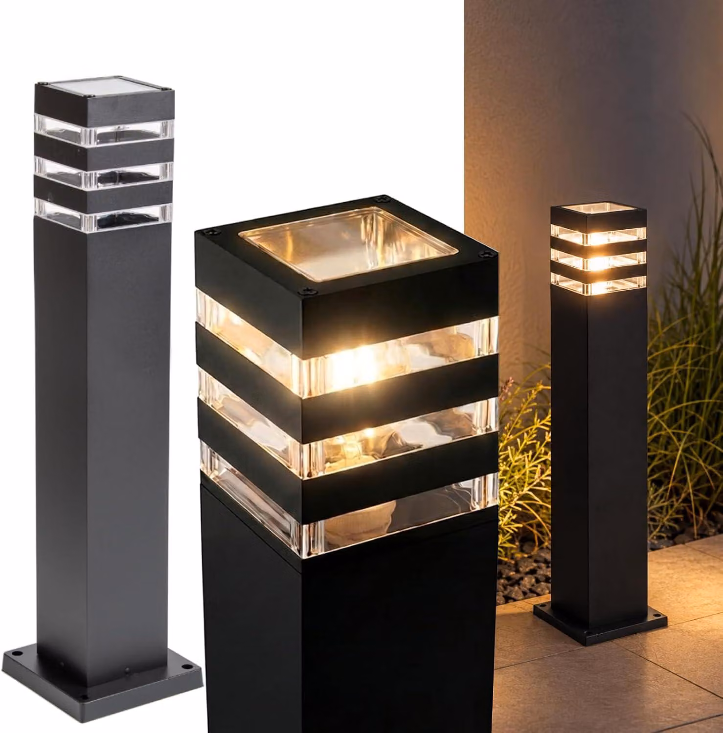 LUMILED luce da sentiero luce da bitta da esterno lampada da terra lampada da terra luce da esterno illuminazione da giardino luce da sentiero 50cm IP44 presa E27 max 13W