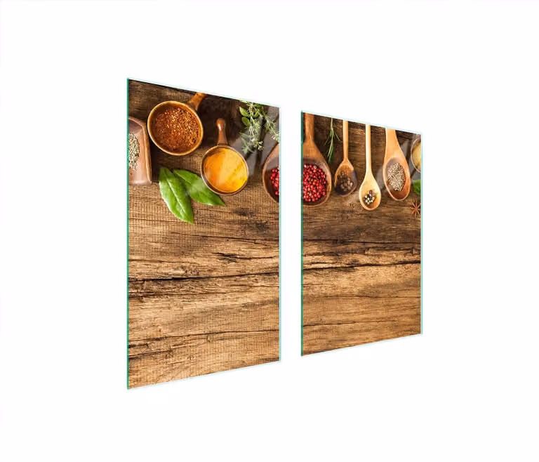 Piastra di protezione in vetro per cucina 65x52 Spezie