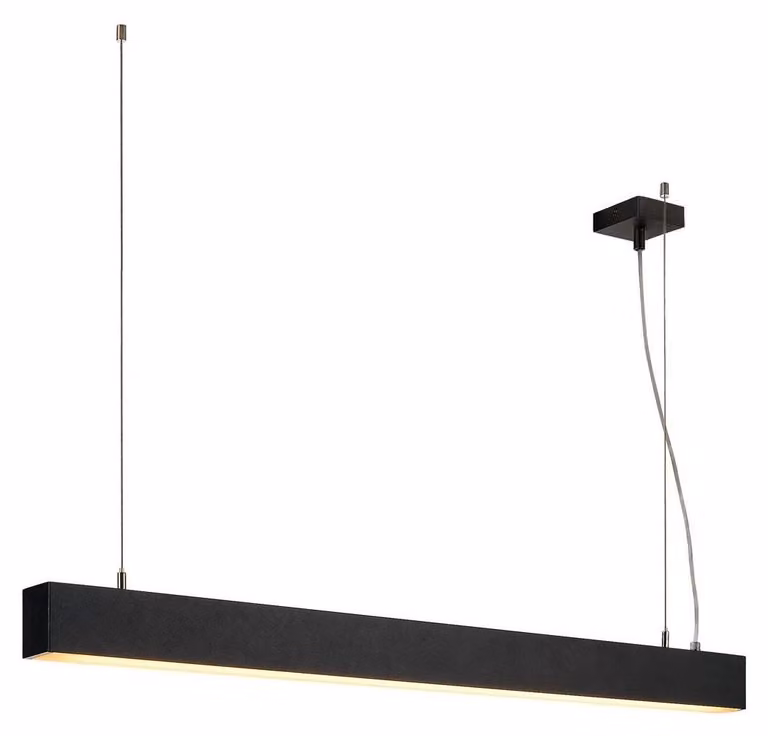 Lampada a sospensione SLV Glenos 1M, colore nero, temperatura di colore 3000K, forma allungata