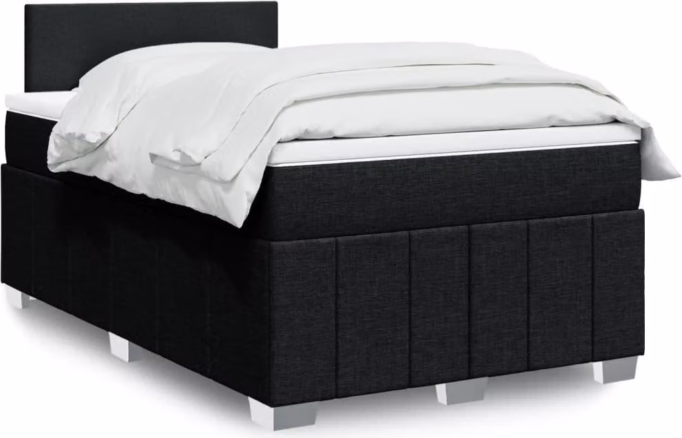 Maison Exclusive - Letto boxspring con materasso nero 120x190 cm Tessuto