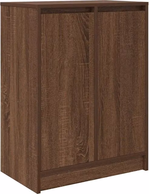 Scarpiera moderna in legno composito rovere marrone con ante a battente HELLOSHOP26 L/P/H: 57 x 34 x 76 cm – 1