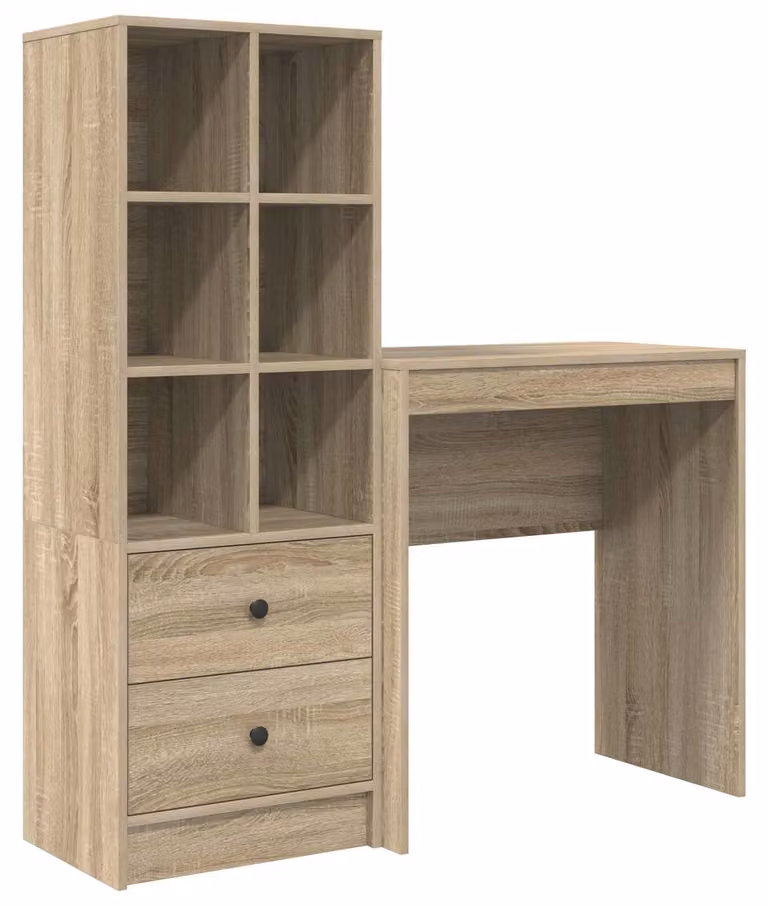 Scrivania con cassetto con lo scaffale 2 pcs Rovere Sonoma