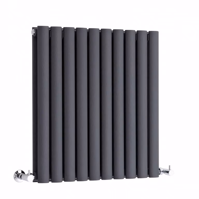 Radiatore di Design Orizzontale (Pannello Doppio) - 595mm x 590mm - Antracite - Sterling Quinn by Hudson Reed