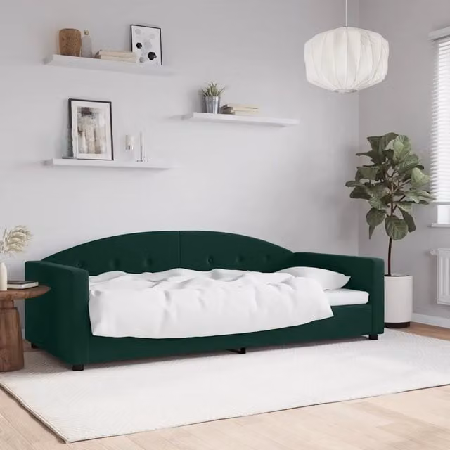 Letto da giorno verde vidaXL con struttura imbottita e design moderno
