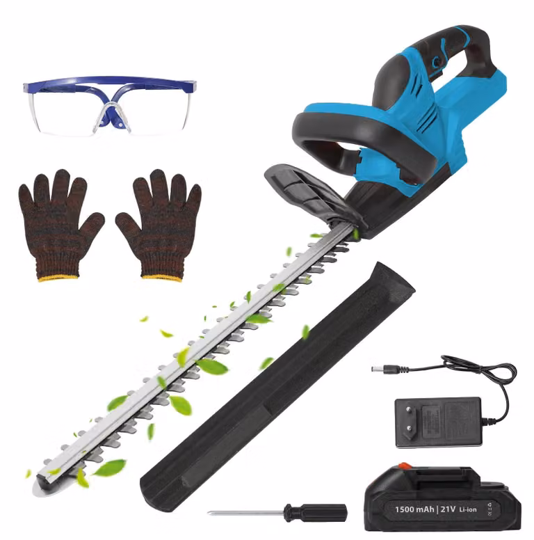Potatore elettrico per siepi - 3500 W - 15000 giri/min - 18 V - Batteria inclusa - Colore: blu