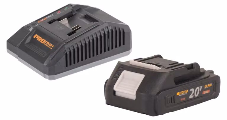 Procraft Starter Pack C20/6.5 Caricabatterie rapido 20 V 6,5 A + 1x batteria 20/2A 2,0 Ah