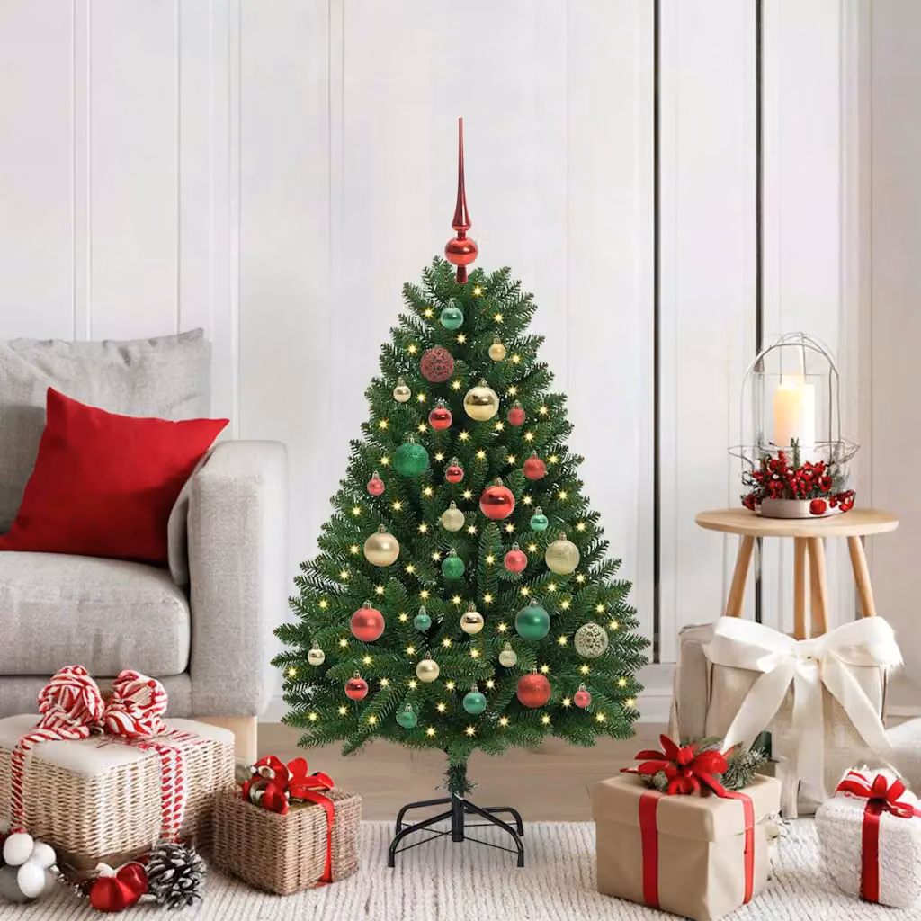 Albero di Natale artificiale da tavolo vidaXL con 150 LED bianco caldo, Verde, Altezza: 120 cm