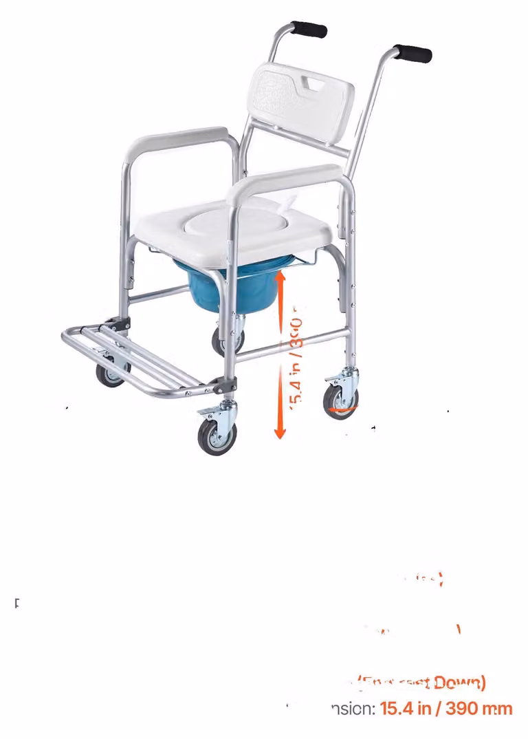 Comodino trasformabile in sedia, funzionalità 4-in-1, facile da spostare, 350 lbs