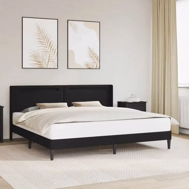 Letto matrimoniale con testiera vidaXL in similpelle nero L 180 x P 200 x H 280 cm