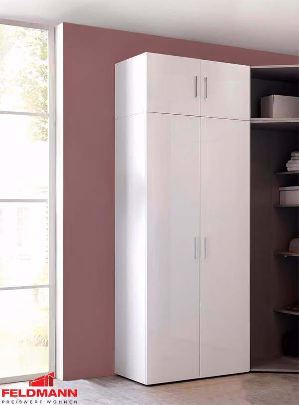 Armadio Armadio Malta bianco / bianco lucido 80 cm a 2 ante