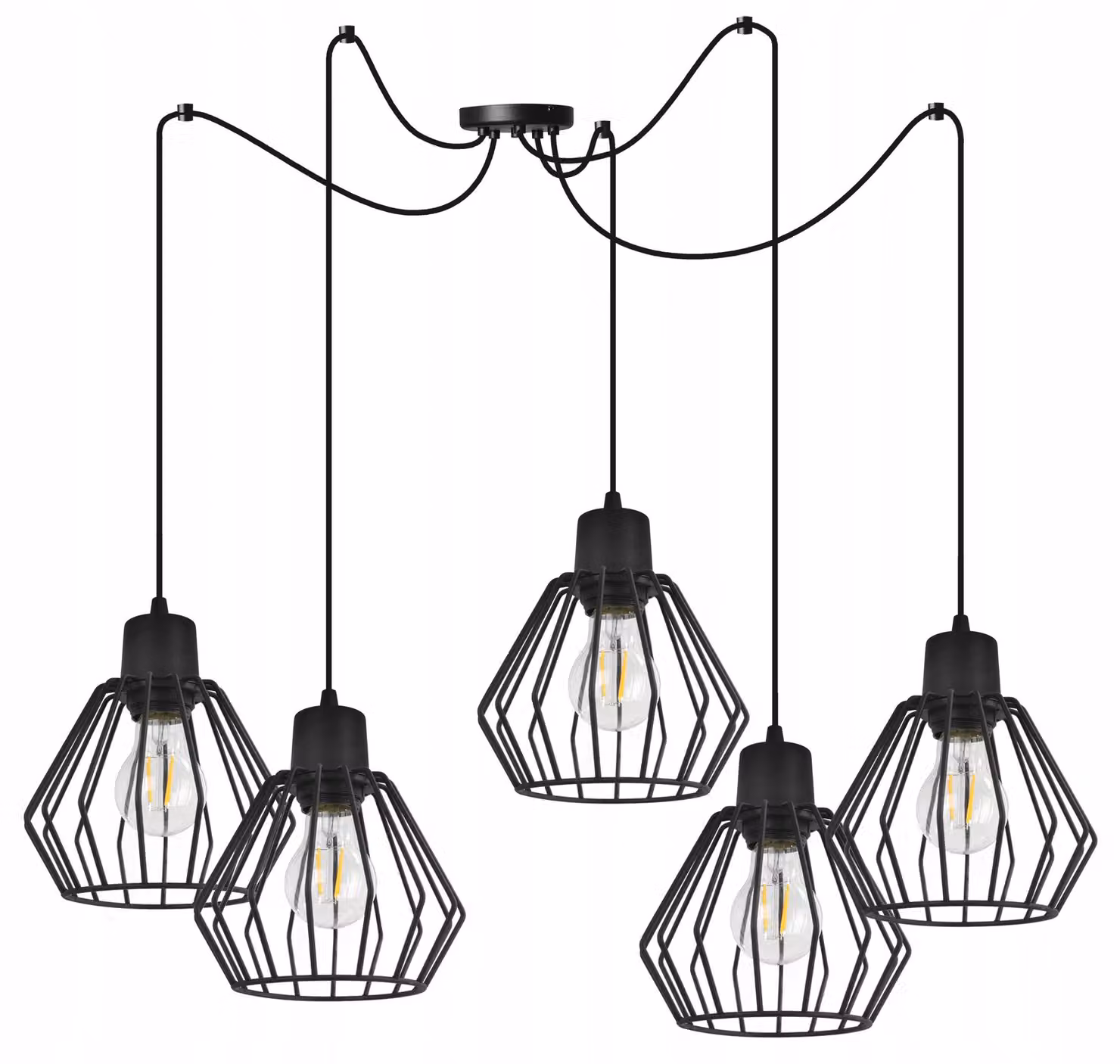 Lampada a sospensione, lampadario da soffitto, paralume in filo metallico, LED