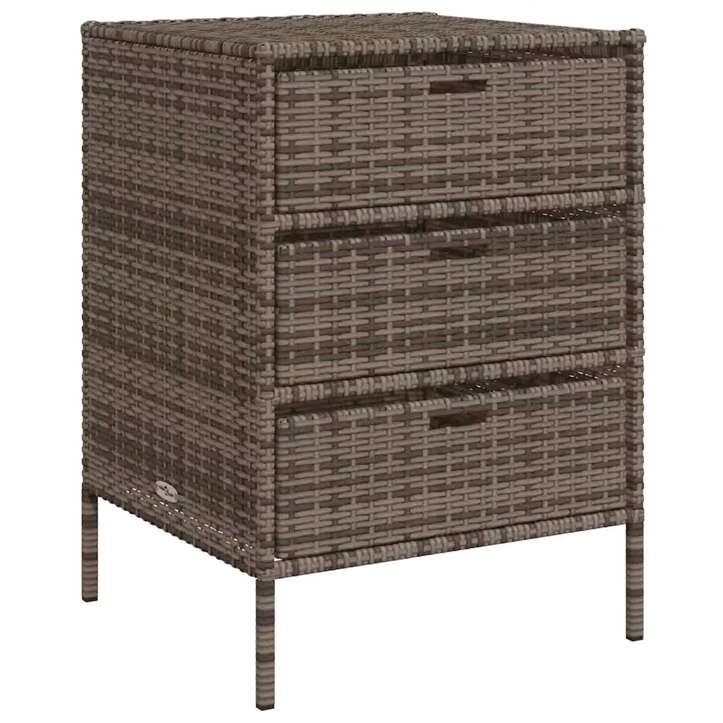 Armadietto da giardino vidaXL in rattan e metallo grigio L: 55 cm, P: 59 cm, H: 80 cm – 2