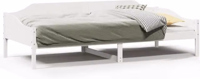 Letto singolo moderno in legno massello di pino bianco con doghe rigide L/P/H: 190 x 90 x 62 cm – 1