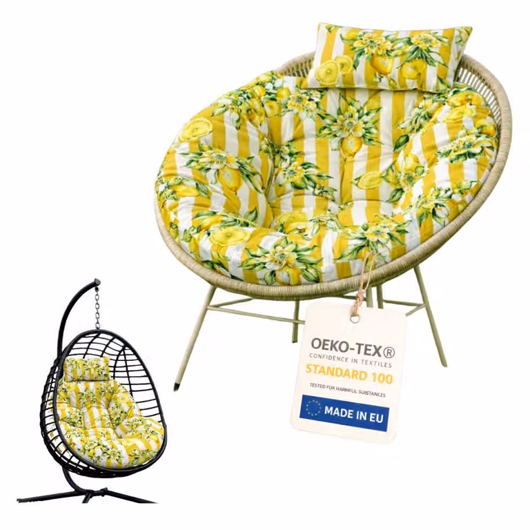 Blomster cuscino per sedia sospesa 100 cm impermeabile con cuscino aggiuntivo per giardino balcone cocoon