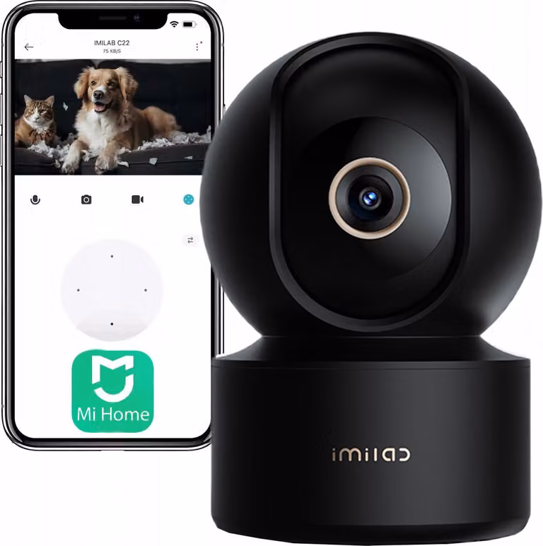 IMILAB Telecamera di sicurezza domestica C22 360° 5MP WiFi nero