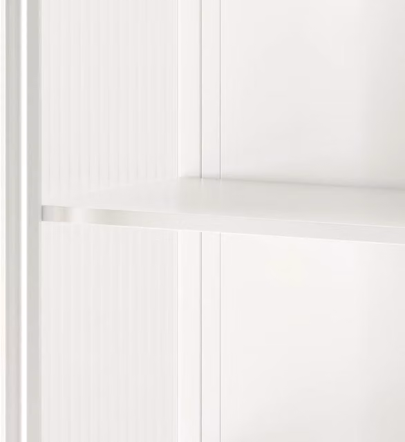 Armadio da Parete Moderno 70 cm Bianco con Vetro Trasparente e Tre Ripiani
