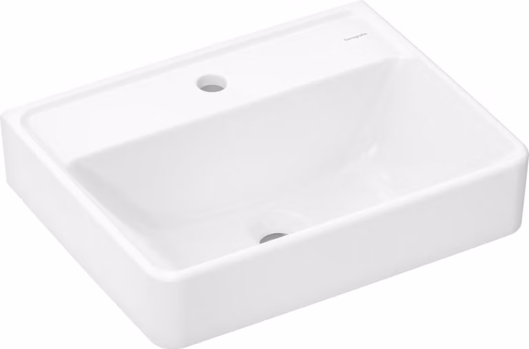 hansgrohe Xanuia Q lave-mains, avec trou pour robinet, sans trop-plein, 500x390mm, SmartClean, blanc, 61144450, 61144450