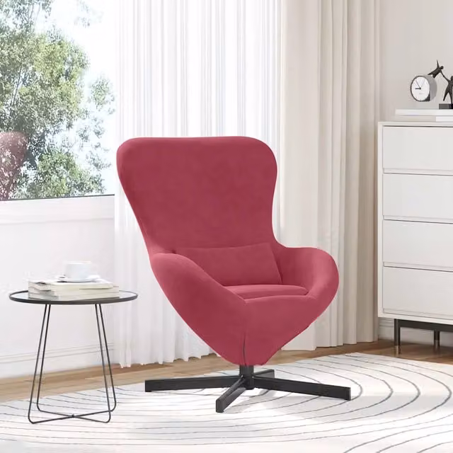 Divano Sedia-Poltrona uovo Rosso Vino 63 x 73 x 90 cm Velluto