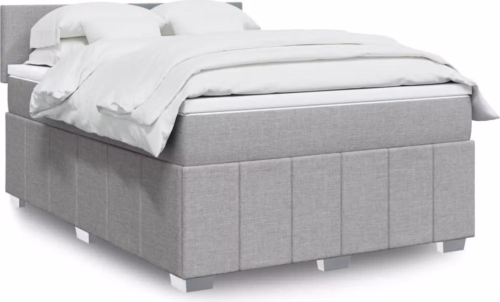 Maison Exclusive - Letto boxspring con materasso Grigio chiaro 140x190 cm Tessuto