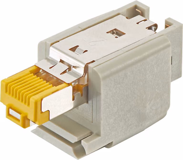 HARTING Han-Brid RJ45 C Cat 6 inserto maschio (M) connettore a taglio (contatti IDC), 10 poli 2/8 24 V, 10 A - 1 pezzo