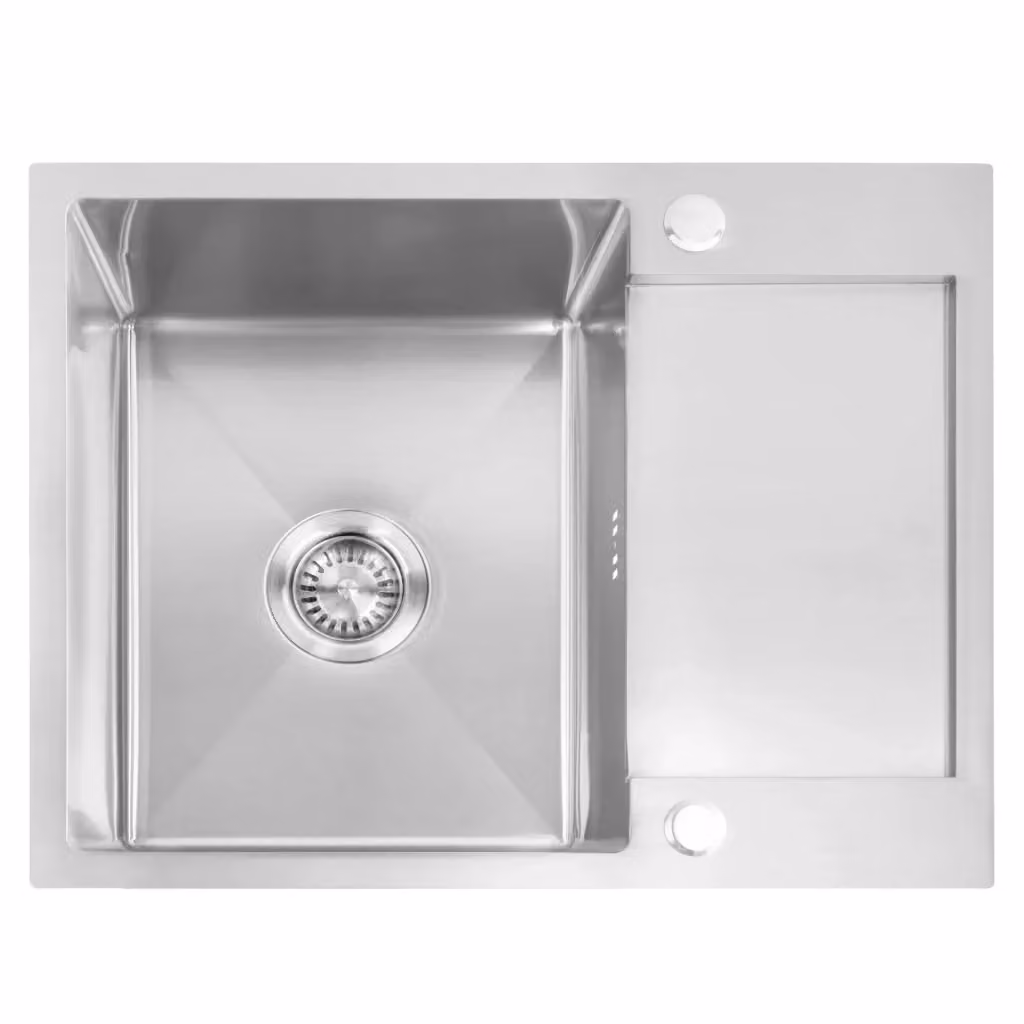 Lavello da cucina in acciaio Rea colore silver con finitura Paul Brush Nickel senza rubinetto – 2