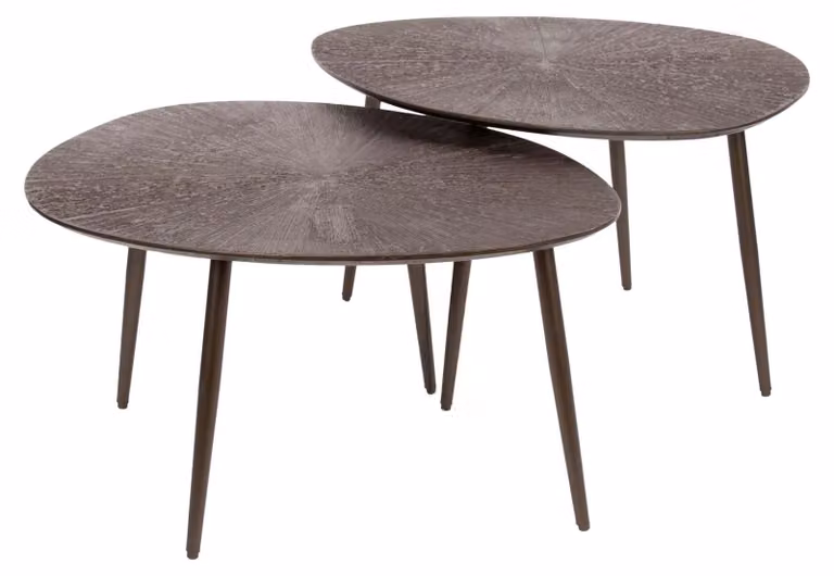 Tavolino FURNLUX Ray marrone, bronzo e nero 76 cm (2 pezzi) / Colore principale: marrone / Dimensioni: 76 x 43 x 61 cm