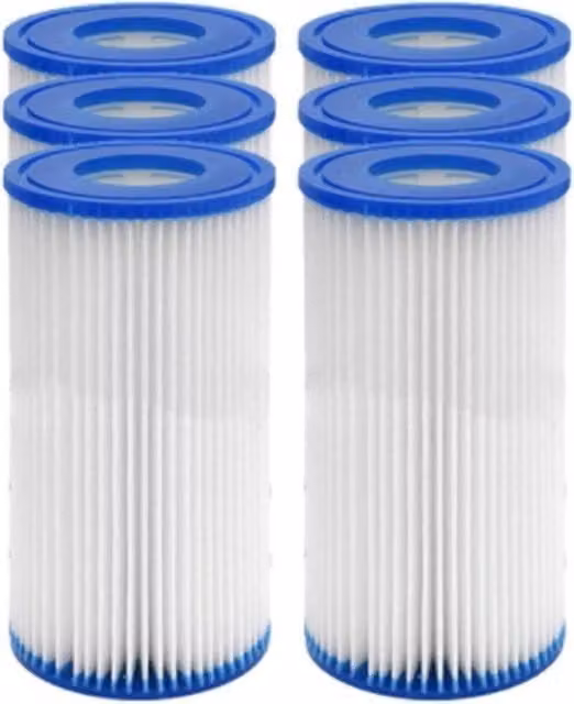 Set di 6 filtri di ricambio a cartuccia tipo A/C bianchi per pompa di piscina Bestway