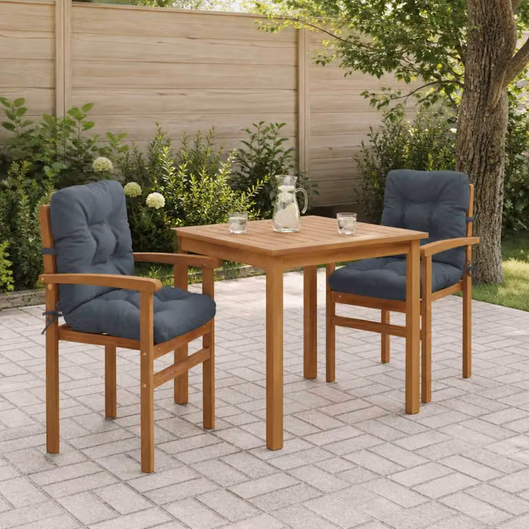 Set di 2 cuscini per sedia alta vidaXL VIANEN in poliestere blu con fodera lavabile e resistente ai raggi UV